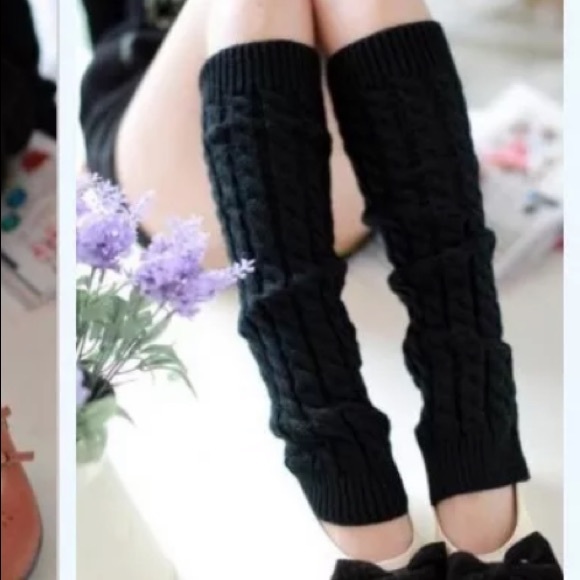 Black Knit Leg Warmers - Picture 3 of 3